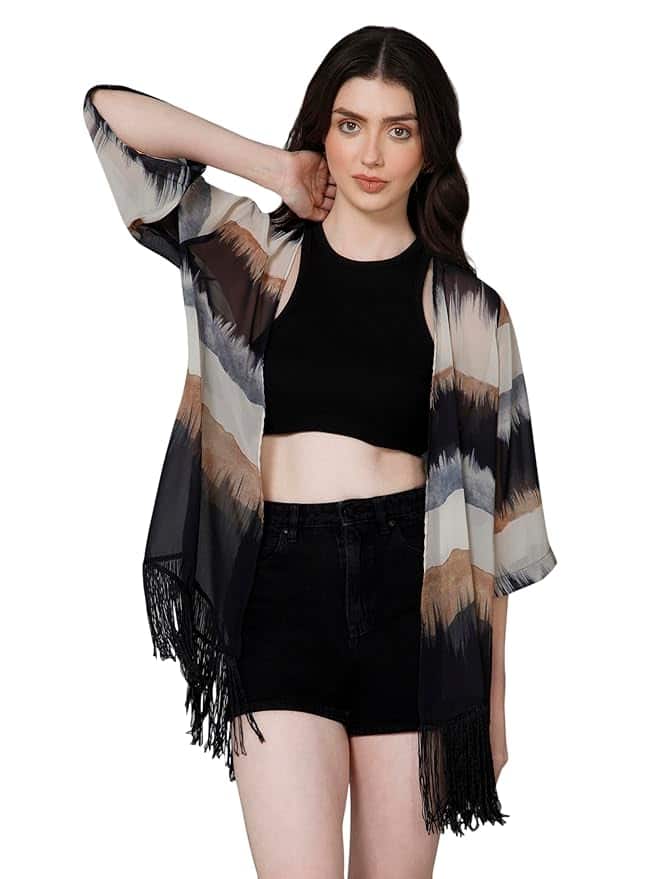Purys Women’s Colorblock Kimono Shrug Purys Women’s Colorblock Kimono Shrug