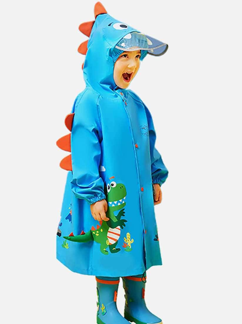 Little Surprise Box LLP – 3D Appliqué Dino Cactus Raincoat