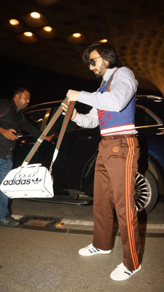 Ranveer Singh made for a no fail look at the airport in a Gucci