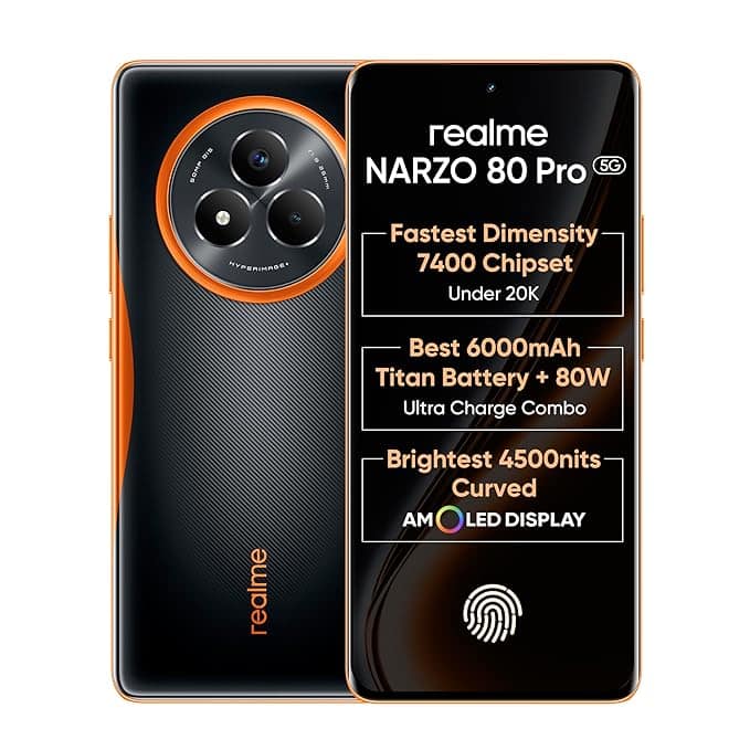 Realme Narzo 80 Pro 5G 256 GB, 8 GB RAM, Nitro Orange 