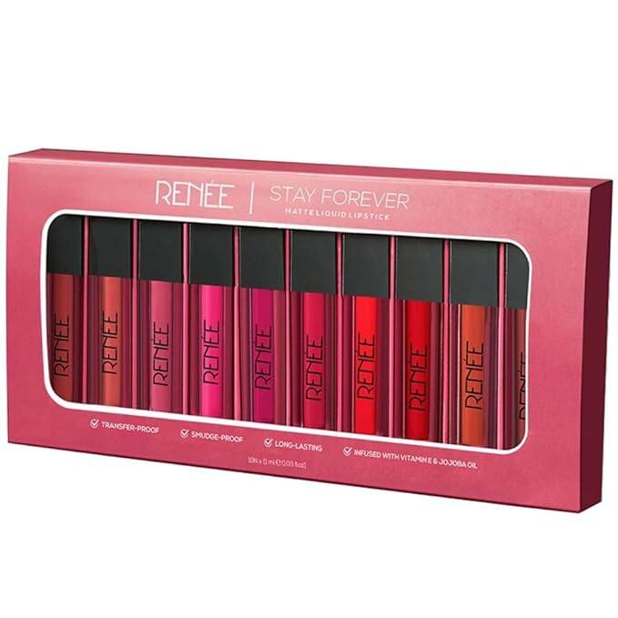 RENEE Stay Forever Matte Liquid Lipstick Combo Pack of 10 RENEE Stay Forever Matte Liquid Lipstick Combo Pack of 10
