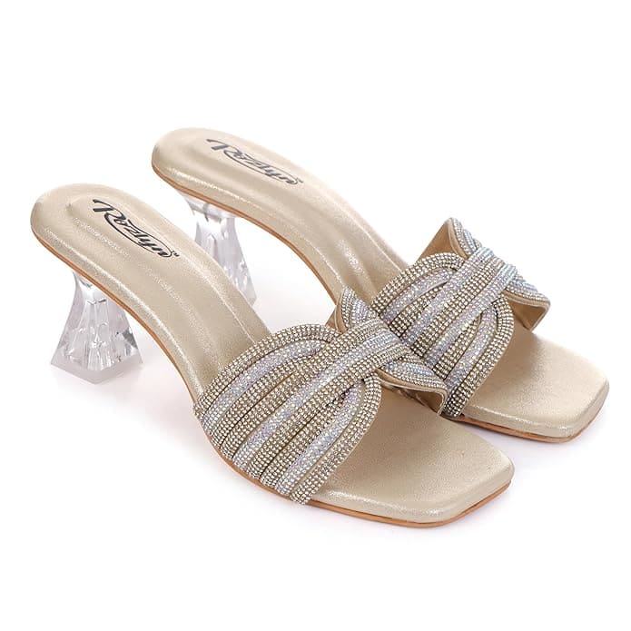 ROZLYN Women’s Silver Transparent Block Heel Sandals ROZLYN Women’s Silver Transparent Block Heel Sandals