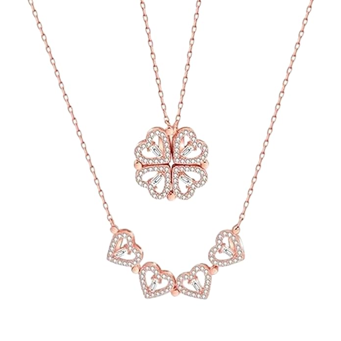 SALTY Anti-Tarnish Magnetic Heart Clover Pendant Necklace