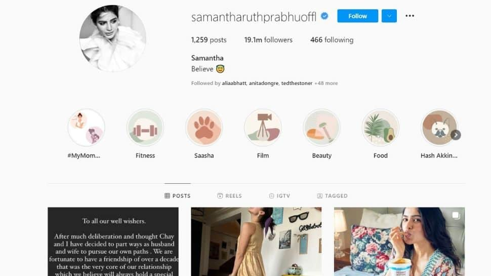 Samantha Akkineni posts her first pic on Instagram since split