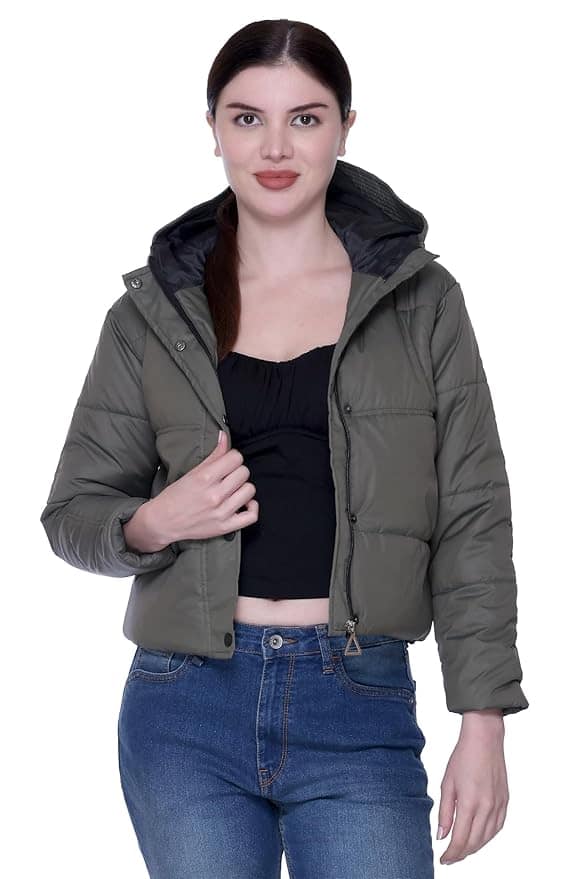 SANE ORIGINALS Hooded Crop Jacket for Women SANE ORIGINALS Hooded Crop Jacket for Women