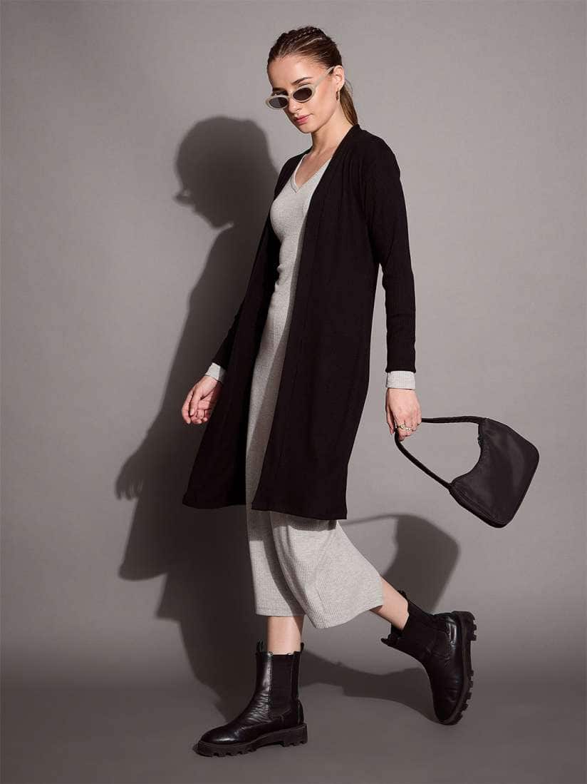 SASSAFRAS BASICS Longline Open Front Shrug SASSAFRAS BASICS Longline Open Front Shrug