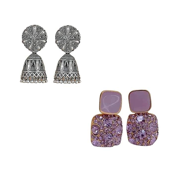  SAURABH Jhumka Earrings – Floral Stud Design