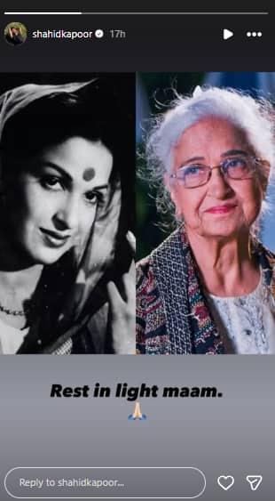 Shahid Kapoor's Instagram Story