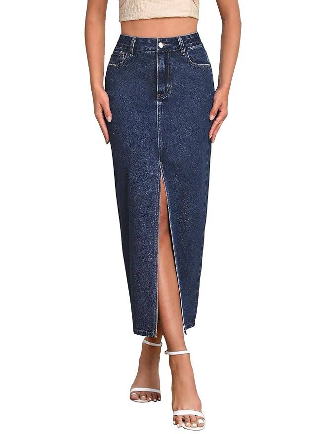 Shasmi Women's Elegant High Waist Split Thigh Maxi Skirt Shasmi Women's Elegant High Waist Split Thigh Maxi Skirt