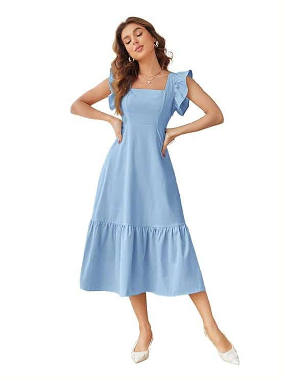 Shasmi Girl's &amp; Women's Solid Color Ruffle Dress