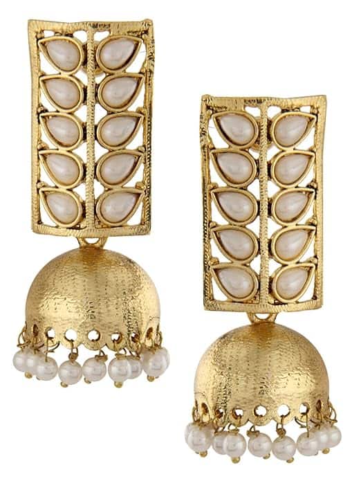 Shining Diva Pearl Jhumki Earrings