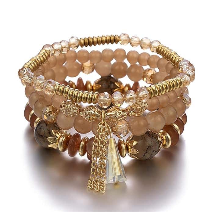 Shining Diva Bohemian Stackable Crystal Charm Bracelet