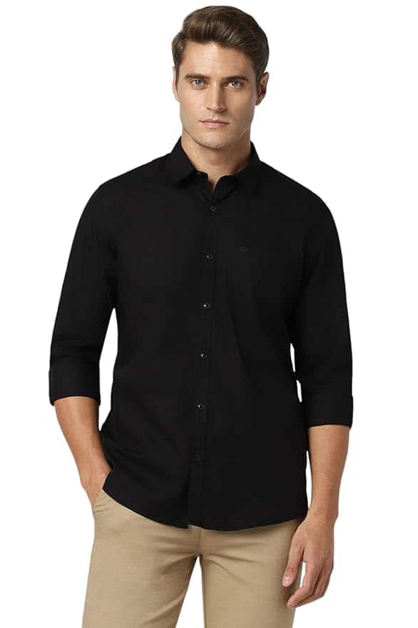 Peter England Men's Solid Slim Fit Full Sleeve Casual Shirt Peter England Men's Solid Slim Fit Full Sleeve Casual Shirt