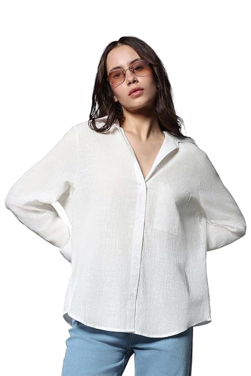 HIGH STAR Women's Cotton Oversized Fit Shirt HIGH STAR Women's Cotton Oversized Fit Shirt