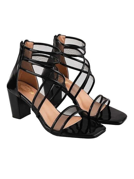 Shoetopia Patent Cross-Strap Block Heels Shoetopia Patent Cross-Strap Block Heels
