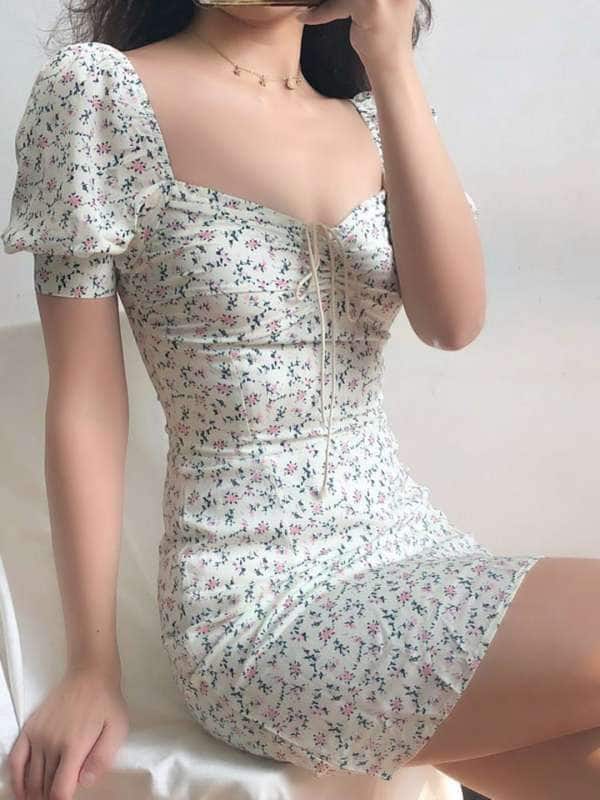 DressBerry Checked Drop-Waist Mini Dress