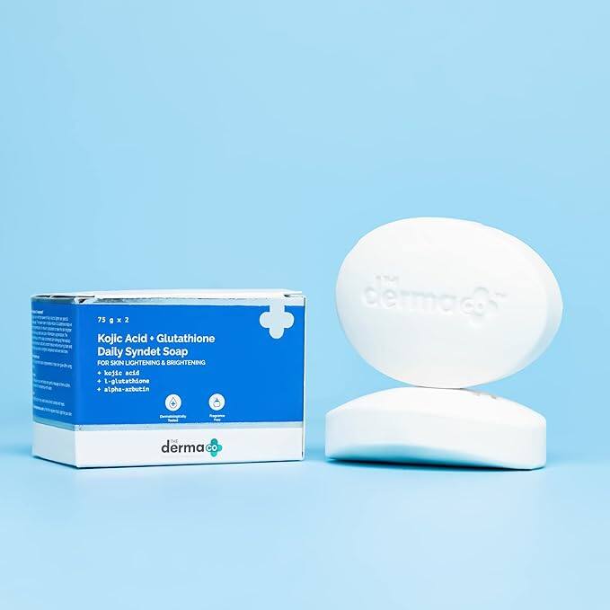 The Derma Co Kojic Acid + Glutathione Daily Syndet Brightening Soap