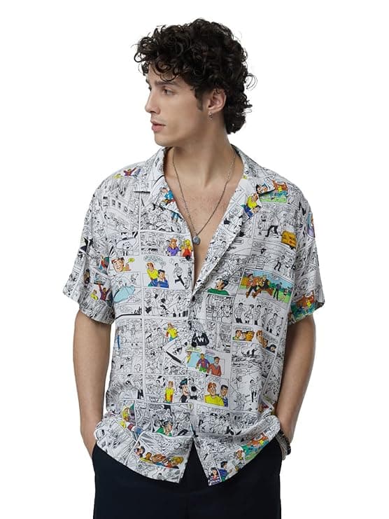 The Souled Store Men's Originals 4 Souls Summer Shirt