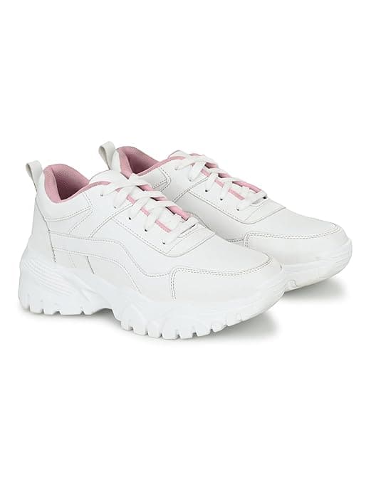 sTANPHORD Women’s Rose Solid Chunky Sneakers