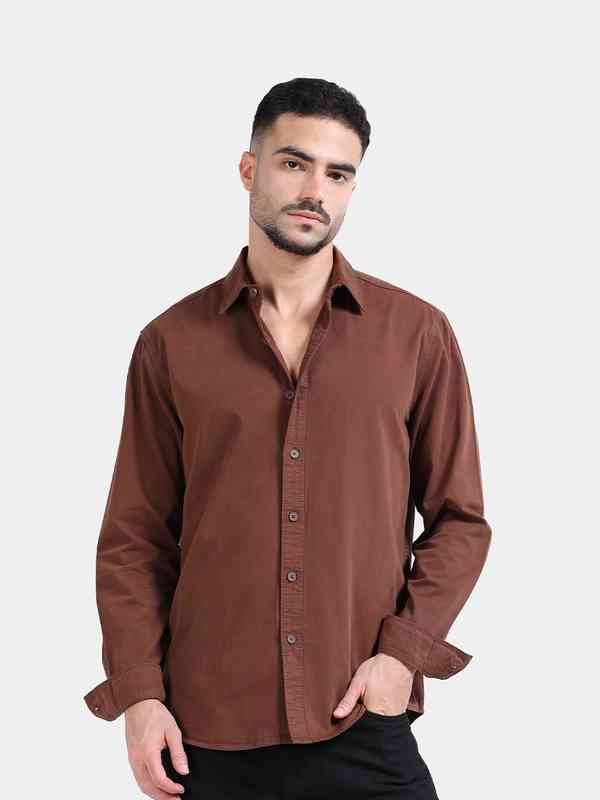 StitchX Men Long Sleeve Core Essentials Over-Dyed Shirt