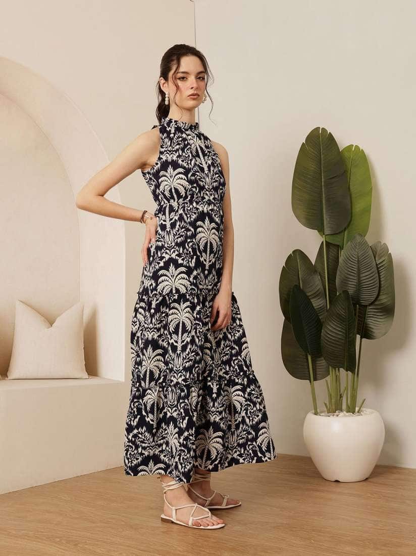 green emerald velvet dress DressBerry Floral Print Puff Sleeve Fit & Flare Dress  Myntra International