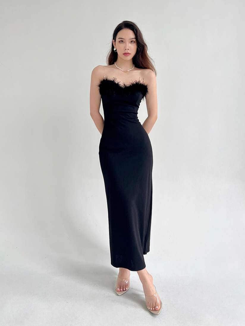 Stylecast Strapless Fringed Maxi Dress