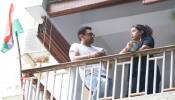 Aamir Khan makes rare balcony appearance with daughter Ira on Laal Singh Chaddha release day - See Pics