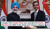 Google CEO Sundar Pichai honoured with Padma Bhushan, says ‘‘I carry India with me wherever I go