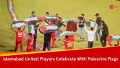 Islamabad United Players, Including Imad Wasim, Wave Palestine Flag To Celebrate PSL 2024 Win With Fans; Watch