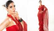 Raveena Tandon Opts For A Gorgeous Red Saree Made With Recyclable Material To Beat The &#039;Blistering Heatwave&#039; 