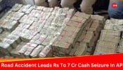 Lok Sabha Polls: Rs 7 Crores Cash Found After Car Collides With Lorry, Overturns In Andhra Pradesh - Watch