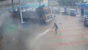 Watch: Brave Petrol Pump Employee Averts Major Truck  Fire Accident In Telangana
