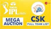 CSK IPL 2025 Full Player List: Chennai Super Kings Updated Squad With Complete Details Of Retained And Released Players