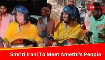Lok Sabha Elections 2024: Smriti Irani Rides Scooter To Meets Amethi's People