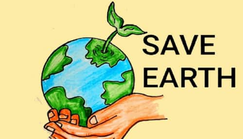 save earth hand drawing massage poster | save earth t-shirt 