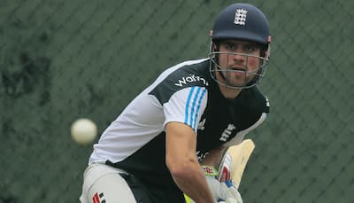 `Out of form` Alastair Cook  finally scores a ton, but in darts!