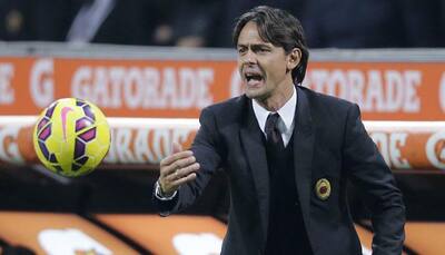 AC Milan's Filippo Inzaghi gets that sinking feeling