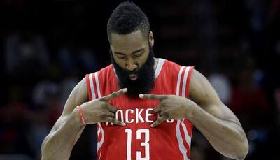 James Harden`s triple-double lifts Rockets over Pistons