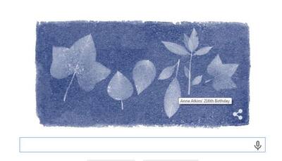 Anna Atkins' 216th birthday celebrated by Google doodle