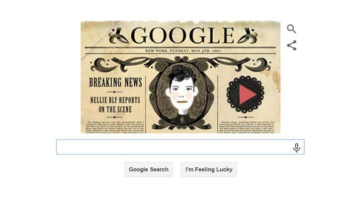 Google celebrates American journalist Nellie Bly&#039;s 151st birthday with a musical doodle