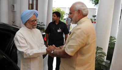 Hours after attacking NDA govt, Manmohan Singh meets PM Narendra Modi 