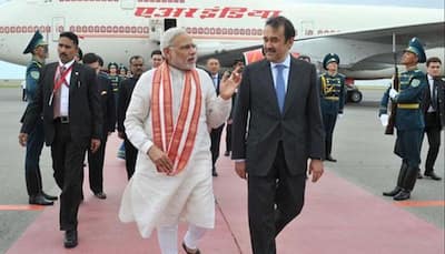 PM Narendra Modi arrives in Astana