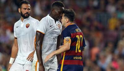 Lionel Messi headbutts Roma defender​ as tempers flare in Barcelona win