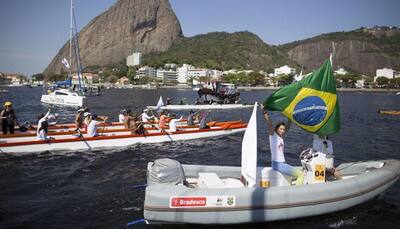 Rio sailors embark on anti-pollution protest at Olympic contest site