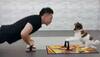 Watch: Adorable puppy doing push-ups with owner