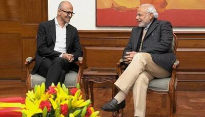 PM Modi meets Satya Nadella, Sundar Pichai in Silicon Valley