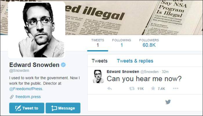 US whistleblower Snowden draws crowd with Twitter debut