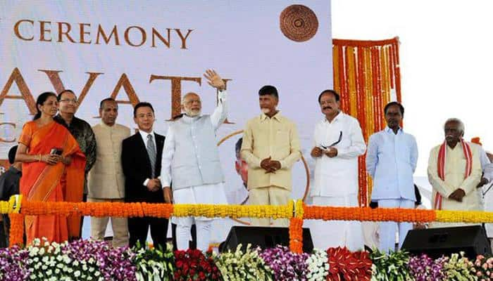 When PM Modi put his glasses on Chandrababu Naidu&#039;s grandson&#039;s face - Watch Video 