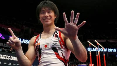Kohei Uchimura wins record sixth all-around gymnastics title