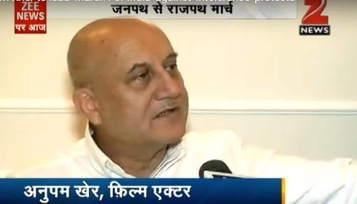 We are secular people and country is tolerant, says Anupam Kher in &#039;March for India&#039; rally 